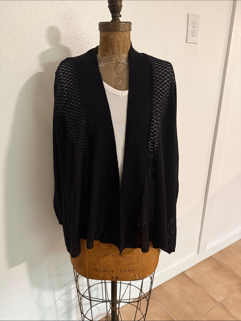 NWT Bellini Black  Open-Front Knit Cardigan Sweater - Classic Layering 1X & 2X